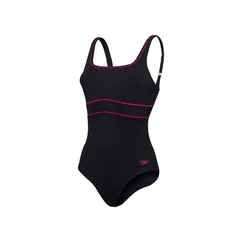 Costume Intero Piscina Supportato Eclipse Nero Fucsia Donna 48