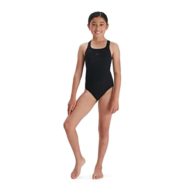 Speedo Eco Endurance+ Medalist Costume intero Bambina, Nero, 9-10 Anni miniatura 2