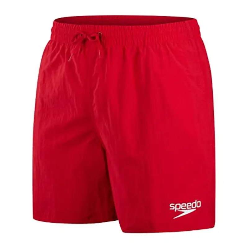 Speedo Men's 16" Watershort Swimming Trunks| Quick Dry | Comfortable Fit | Classic Style | Drawstring Waist, Fed Red, M