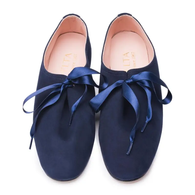 Ballerina - Nappa Blu Scuro Scamosciato Eu