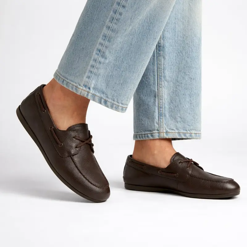 Slimboat Dark Brown Brun Fonce Leather Tumbled - 41 5