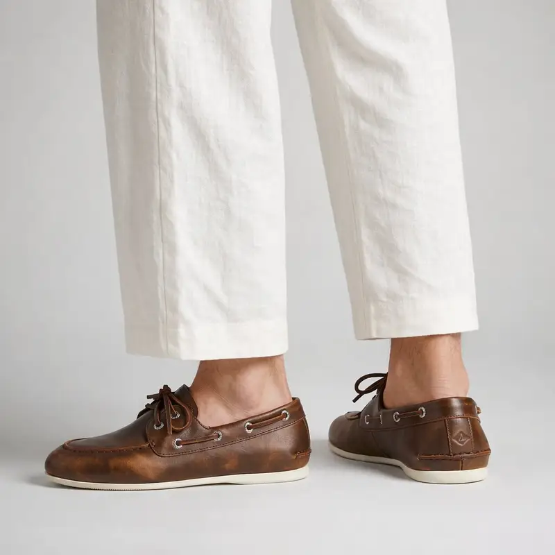 Slimboat Tan Leather Distress Marrone