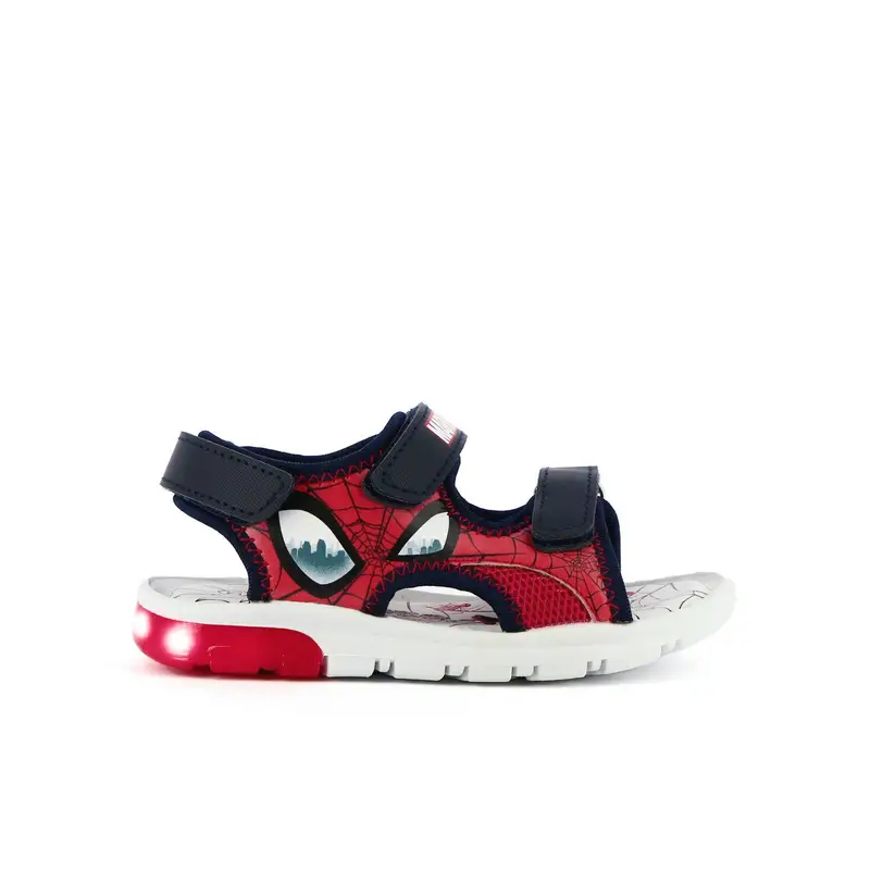 Sandali rossi stampa cartoon con strappi e luci