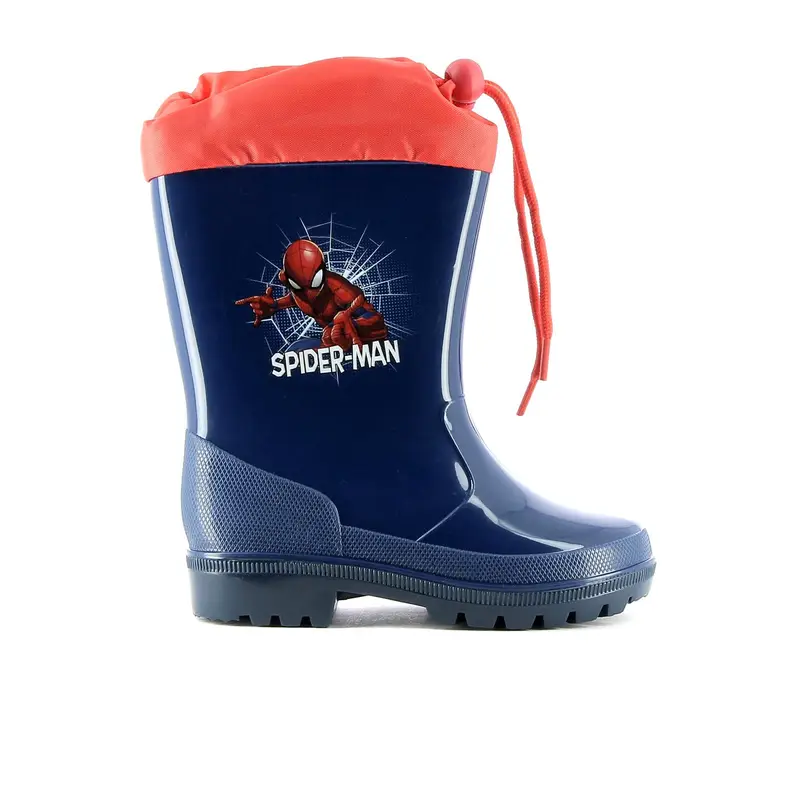 Stivali blu bambino da pioggia in gomma cartoon Spiderman