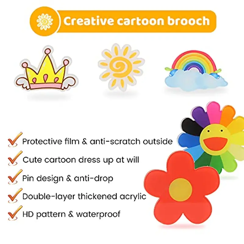 Spilla Carina, XiXiRan Spilla Creativa dei Cartoni Animati, Spilla per Bambini, Spilla Decorativa Cartoni Animati miniatura 3
