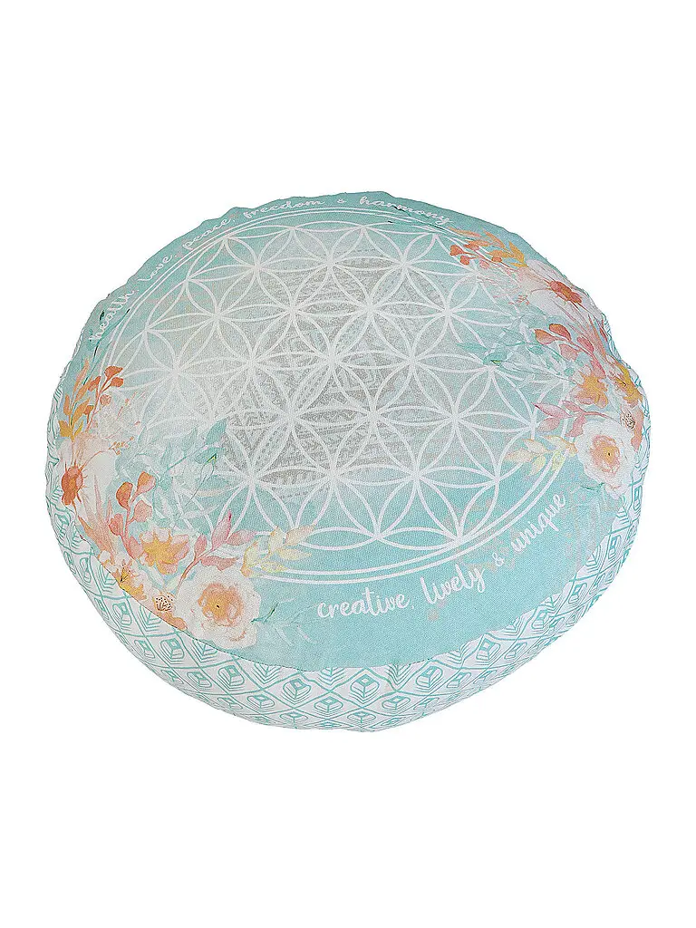 Cuscino da meditazione rotondo giada/arancione multicolore