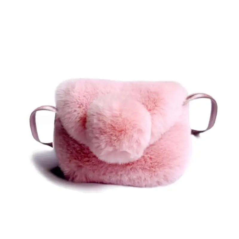 Spldsun Borsa Piccola in Peluche, Borsetta Principessa Peluche, Borsa Peluche Bambina, per Bambini 1-3 Anni,