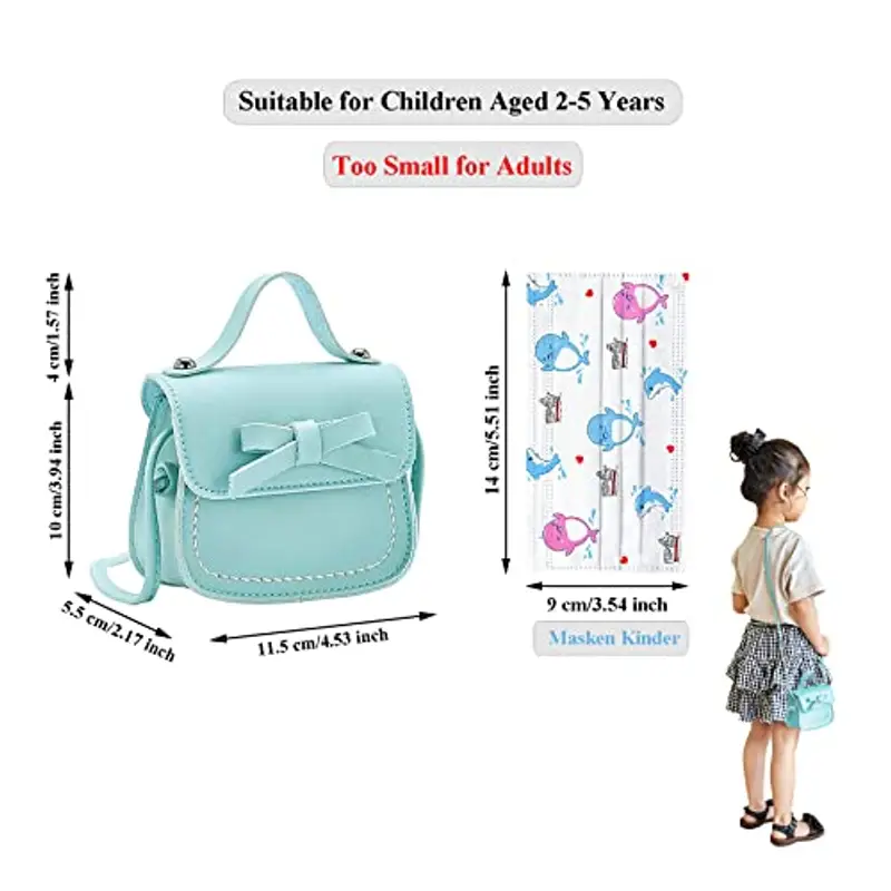 Spldsun Mini Messenger Tracolla per Bambini, Mini Borsetta Bambina con Regolabile, Principessa Borsa con Tracolla miniatura 2