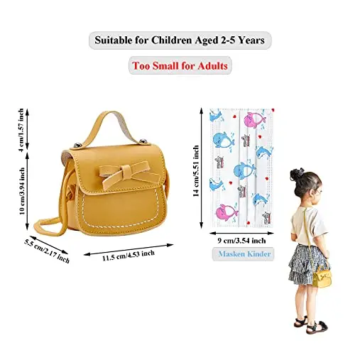 Spldsun Principessa Borsa con Tracolla Regolabile, Mini Borsetta Bambina con Regolabile, Mini Messenger Tracolla per miniatura 2