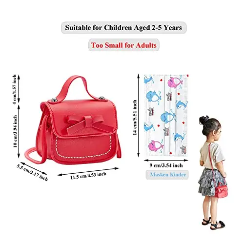 Spldsun Principessa Borsa con Tracolla Regolabile, Mini Borsetta Bambina con Regolabile, Mini Messenger Tracolla per miniatura 2