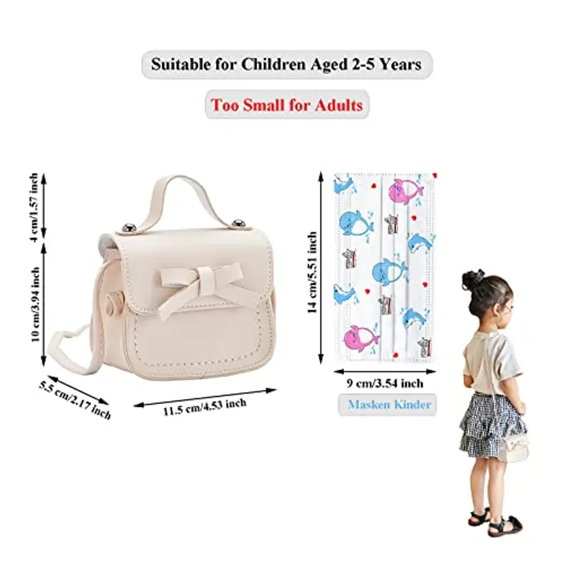 Spldsun Principessa Borsa con Tracolla Regolabile, Mini Borsetta Messenger Bambina Età Compresa tra 1 e 3 Anni miniatura 2