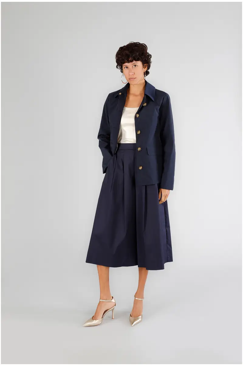 spolverino corto tessuto tecnico navy 48