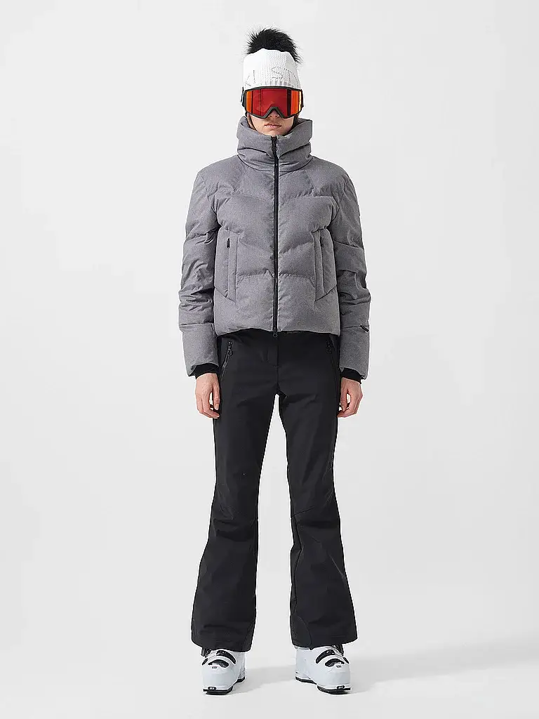 Giacca da sci da donna in piumino effetto mélange grigio | 34 miniatura 2