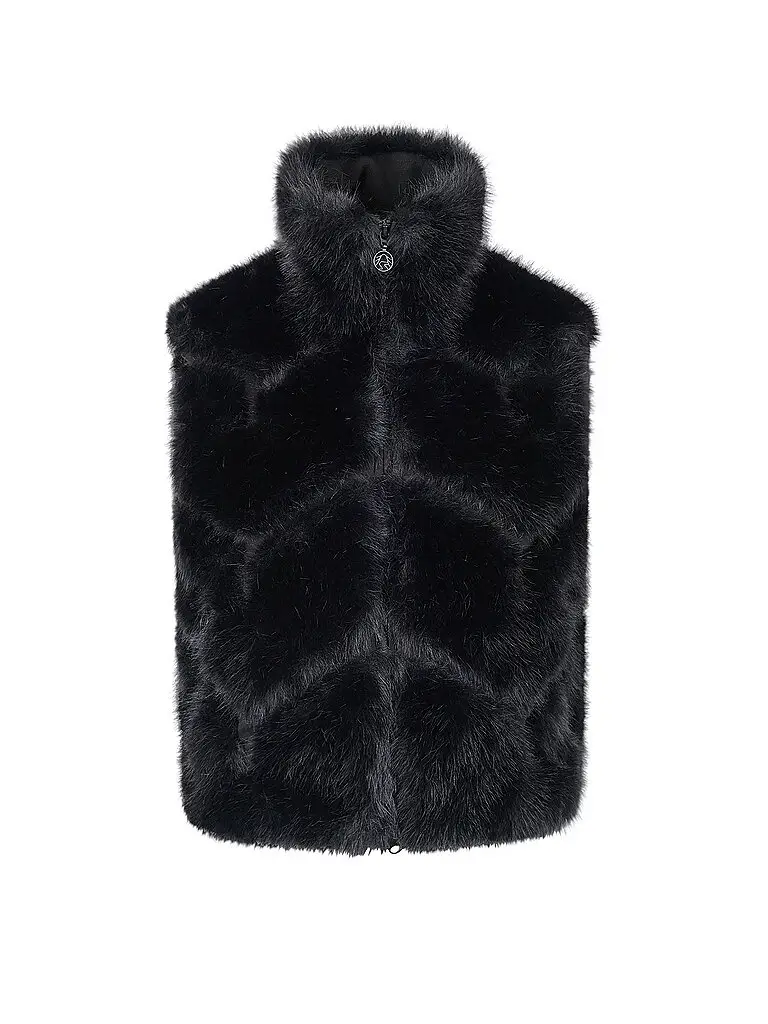 Gilet da donna in ecopelliccia nero | 38