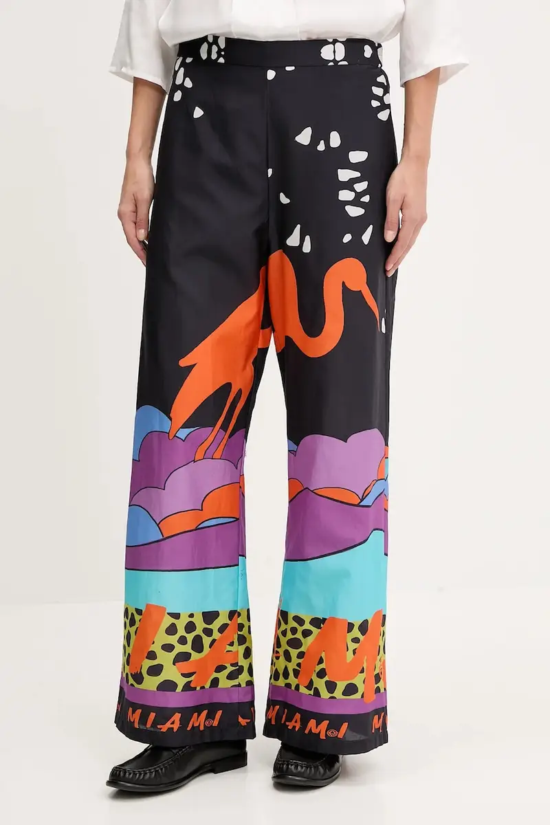 pantaloni con aggiunta di seta donna colore blu navy 650174