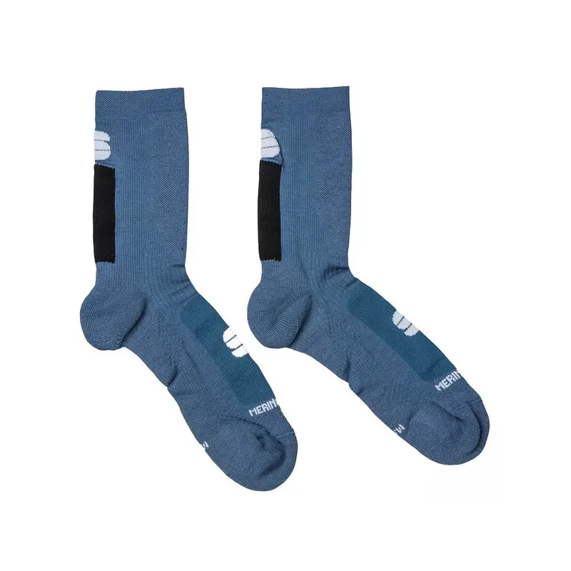 Calze Ciclismo Merino Wool 18 Blu S