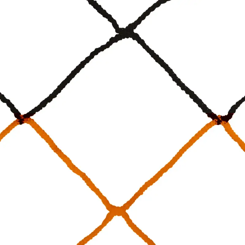 Coppia di reti da calcio a 11 europee bicolore PP intrecciato 4mm semplice maglia 120 nido d ape Sporti