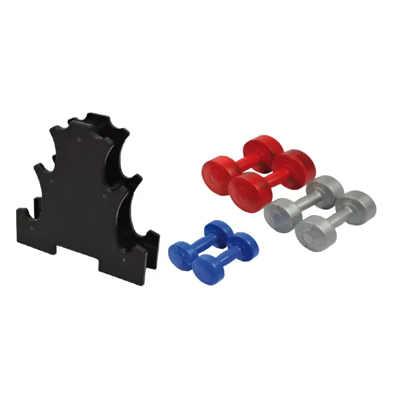 Set di manubri da 1 kg, 2 kg e 3 kg + supporto per manubri Sporti