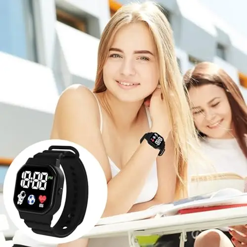 Sportivo Digitale | Digital Children, Comodi Sport Waterproof Da Polso Per Tuo Gioco Con Elettronica A Quadrata A Prova miniatura 2