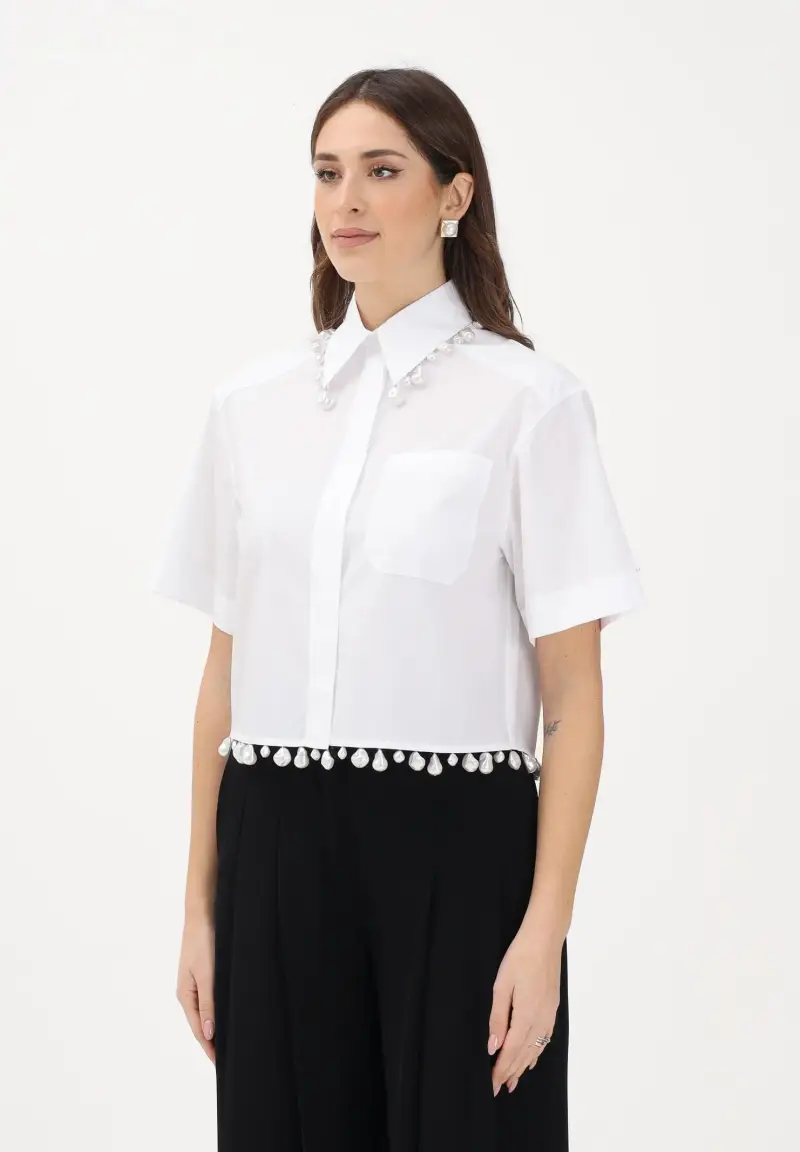 Camicia a manica corta SPXCOGNAC bianca da donna