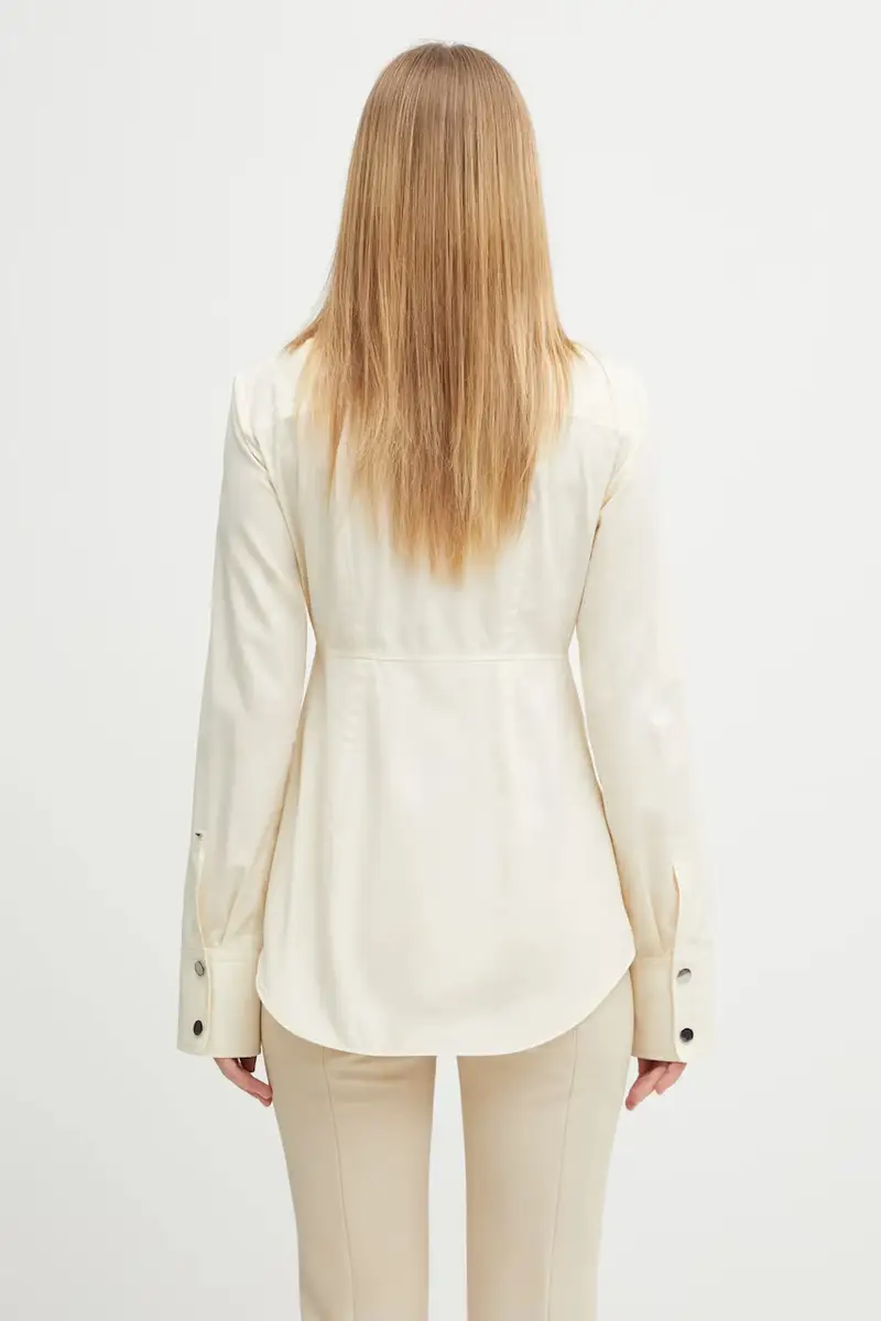 camicia in cotone AZOTO donna colore beige 2522196071600 miniatura 3