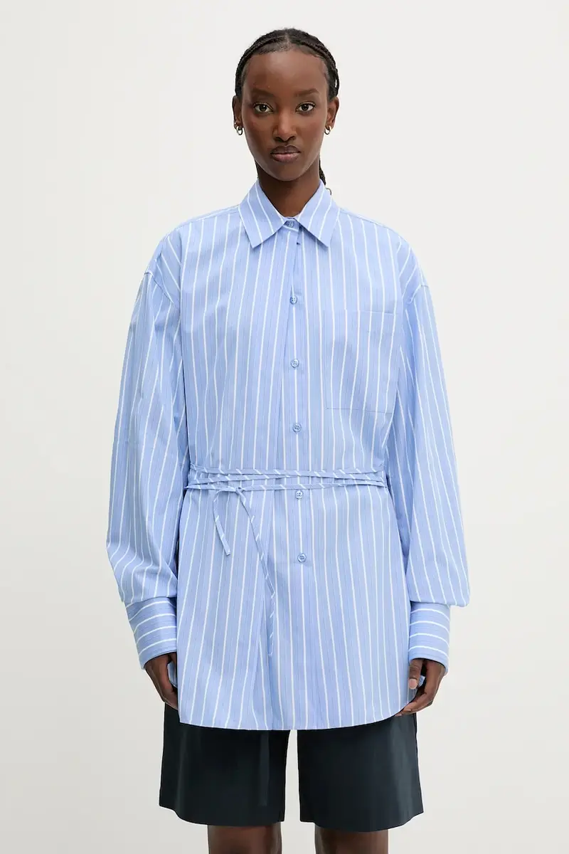 camicia in cotone Firma donna colore blu 2512191051600