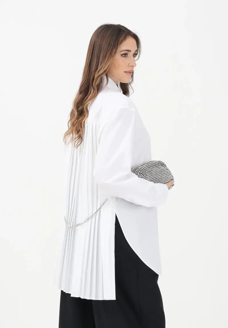 Camicia over SPXNESPOLA bianca da donna miniatura 2