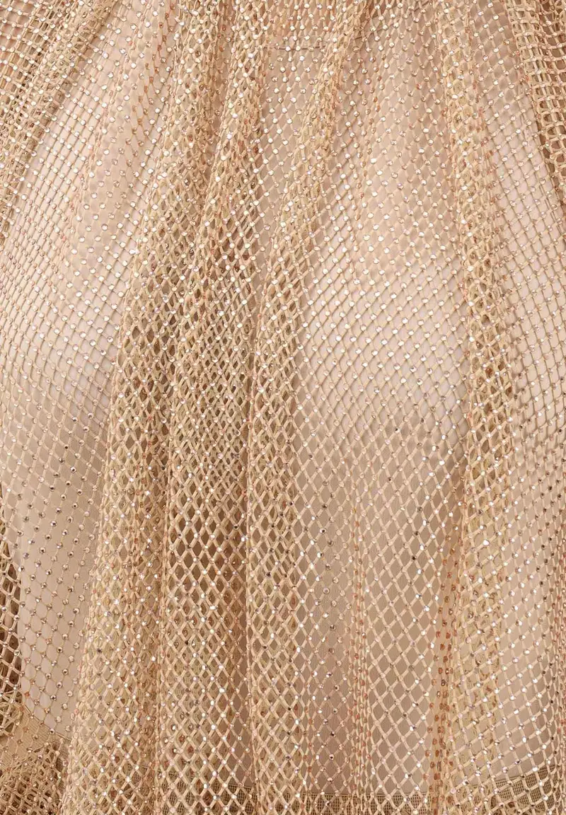 Canotta SPXNODO oro da donna in rete con strass miniatura 3