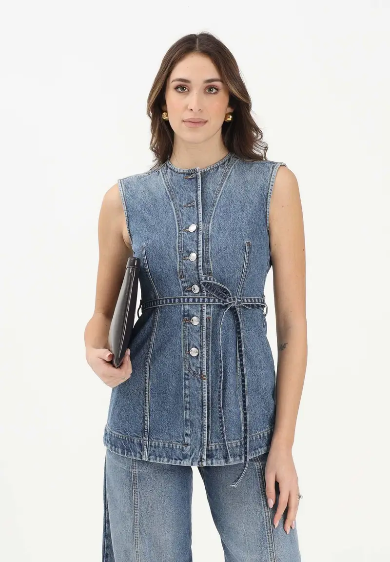 SPORTMAX Gilet Donna Denim 4180017 miniatura 2