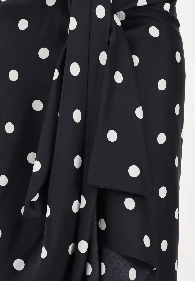 Gonna midi SPXGENTILE nera da donna con stampa a pois miniatura 3