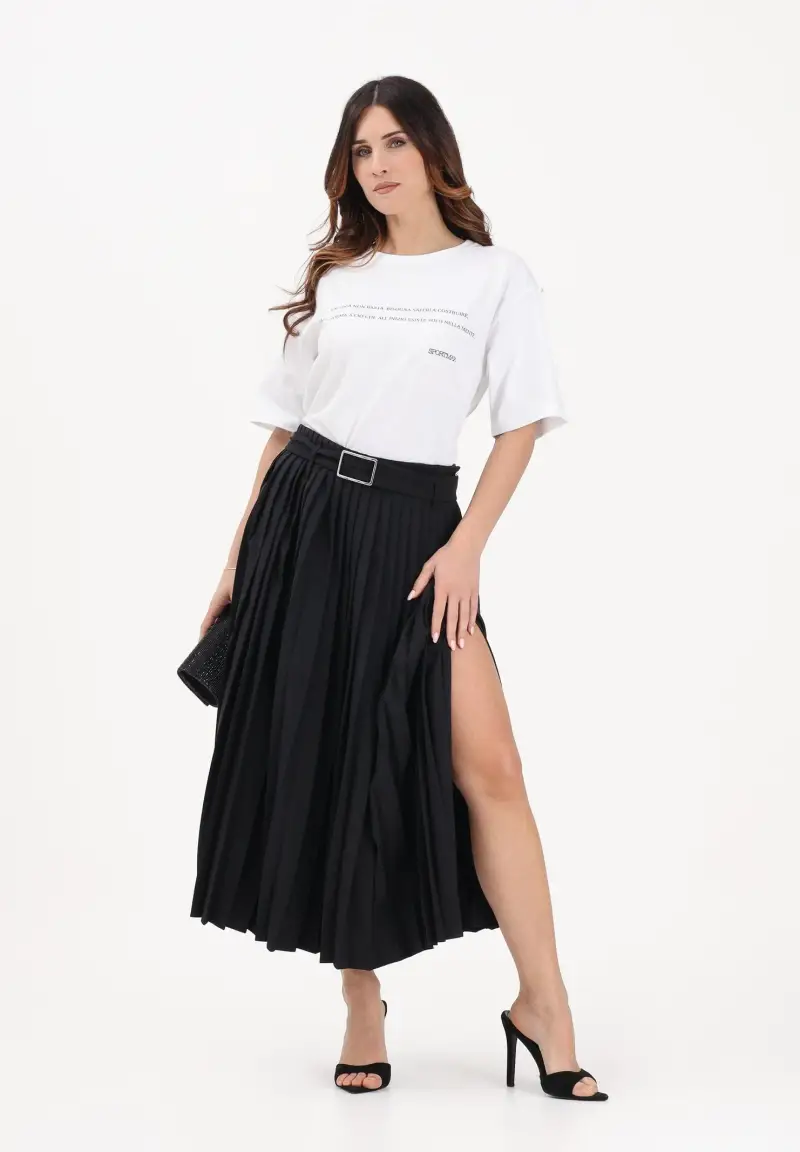 Gonna midi SPXPANTEON nera da donna miniatura 2