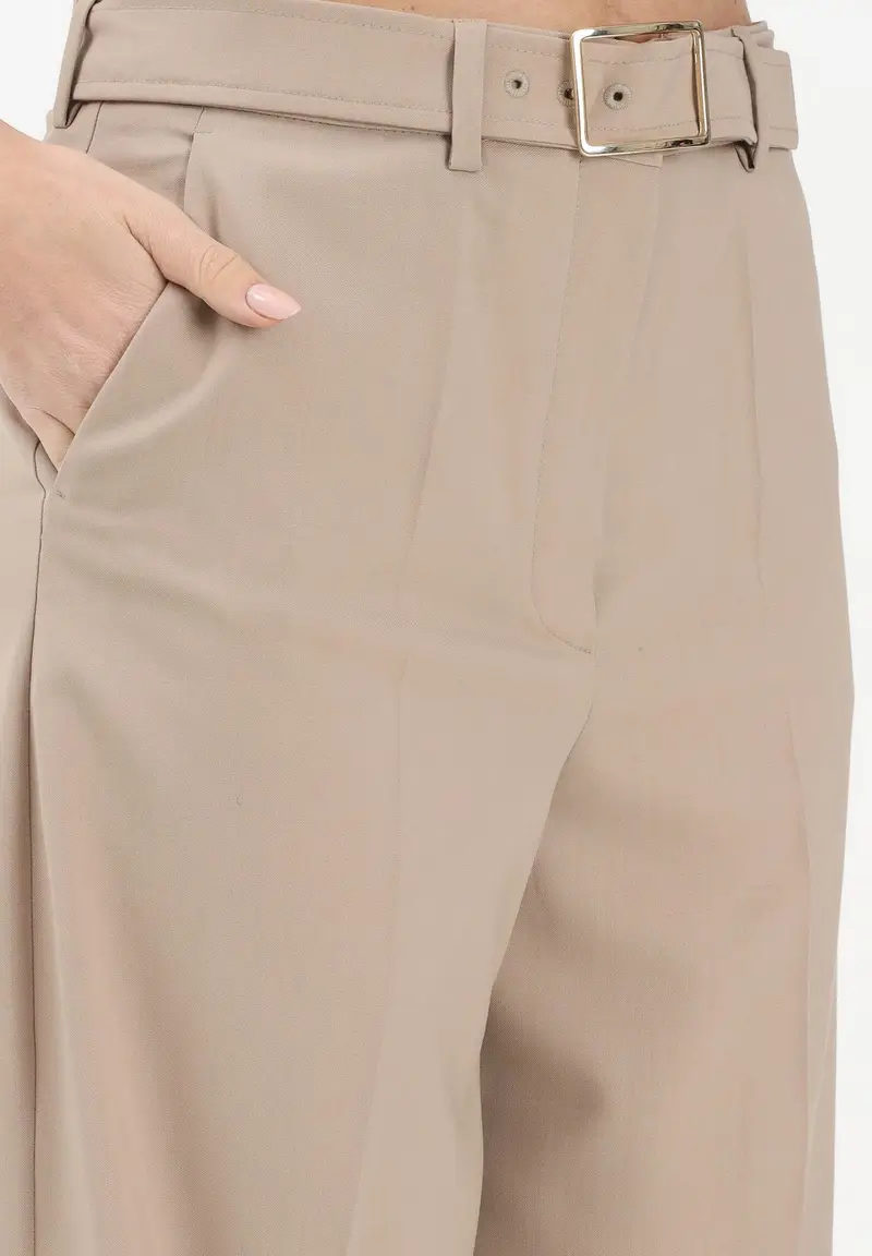 Pantalone elegante SPXABITURO beige da donna miniatura 3