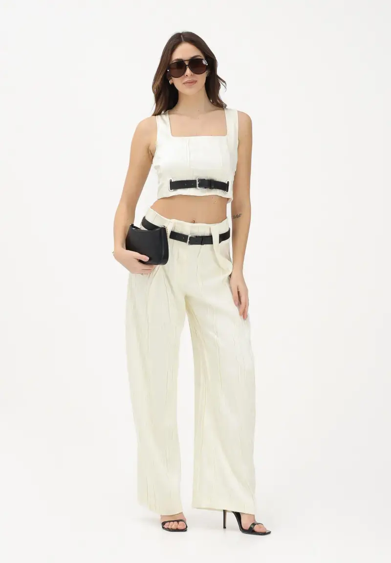 Pantalone elegante SPXLESENA avorio da donna miniatura 2