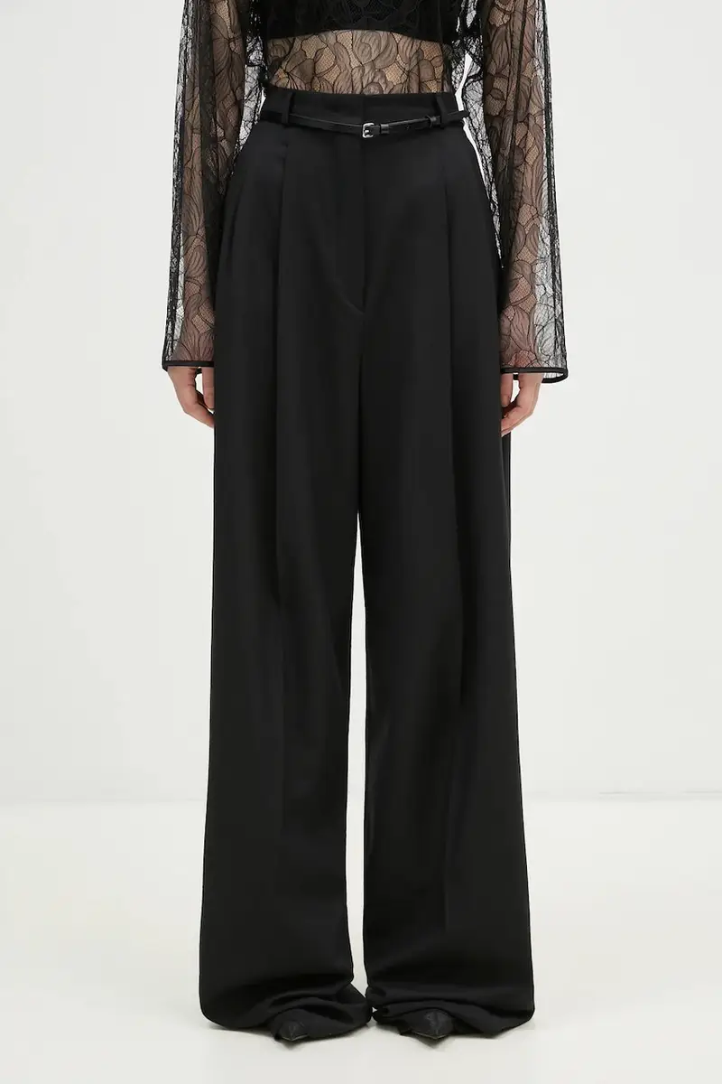 pantaloni in lana Kiens12 colore nero 2422136022600