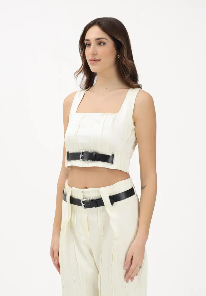 Top SPXZIGRINO avorio da donna