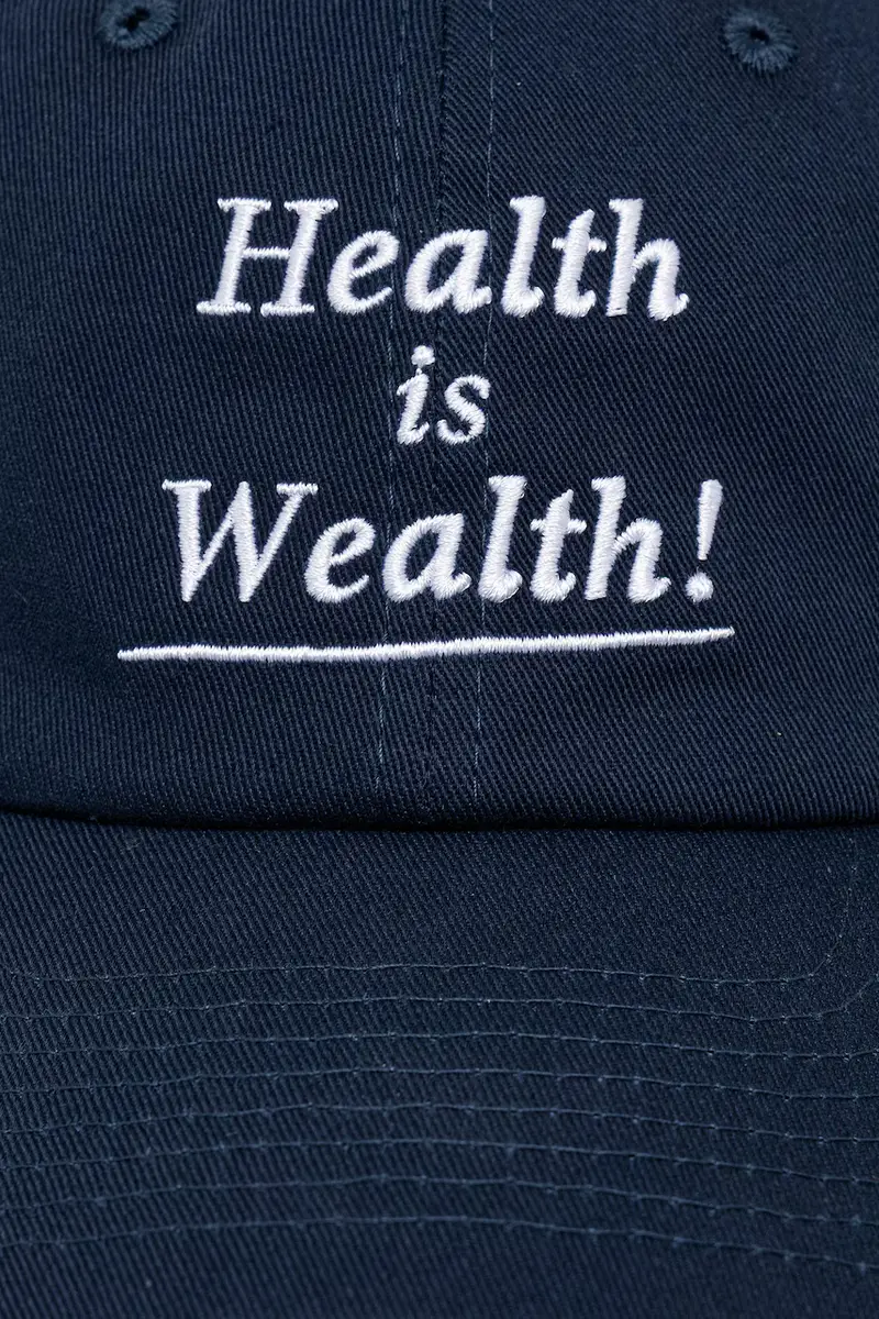 berretto da baseball in cotone Health is Wealth Blu navy miniatura 2
