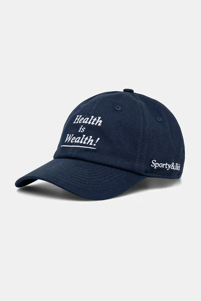 berretto da baseball in cotone Health is Wealth Blu navy
