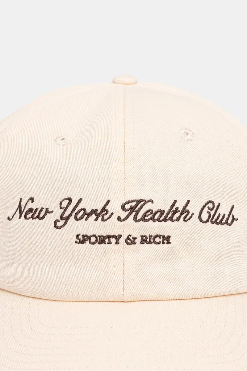 berretto da baseball in cotone NY Health Club Beige miniatura 2