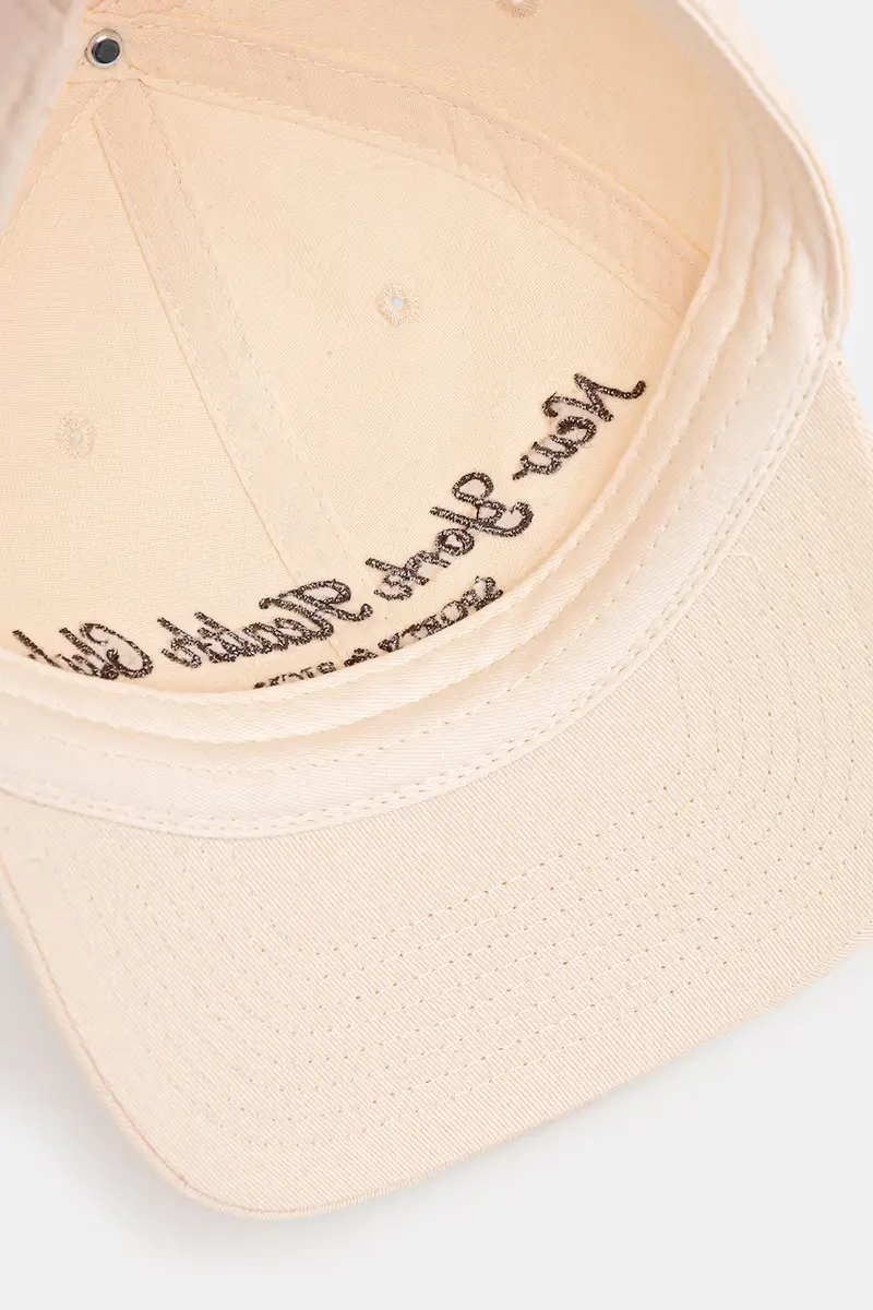 berretto da baseball in cotone NY Health Club Beige miniatura 4