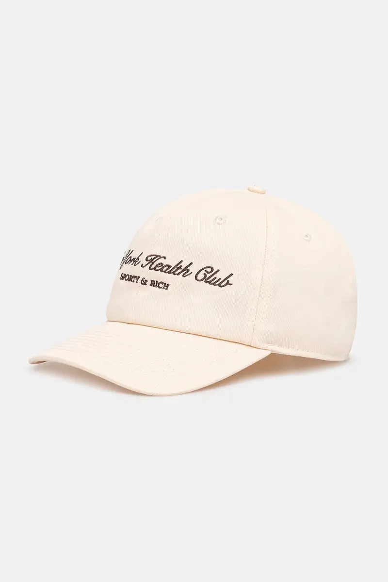 berretto da baseball in cotone NY Health Club Beige