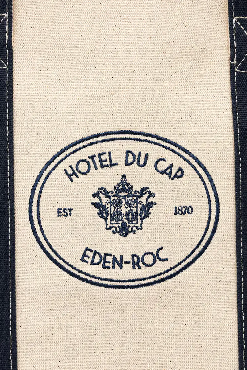 borsa in cotone Eden Crest Two Tone Tote colore beige BA00660673BE06 miniatura 4