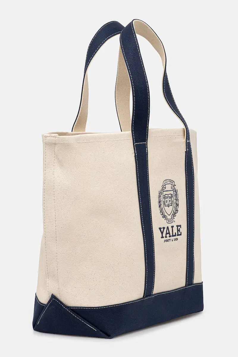 borsetta Yale Crest Tote Beige miniatura 2