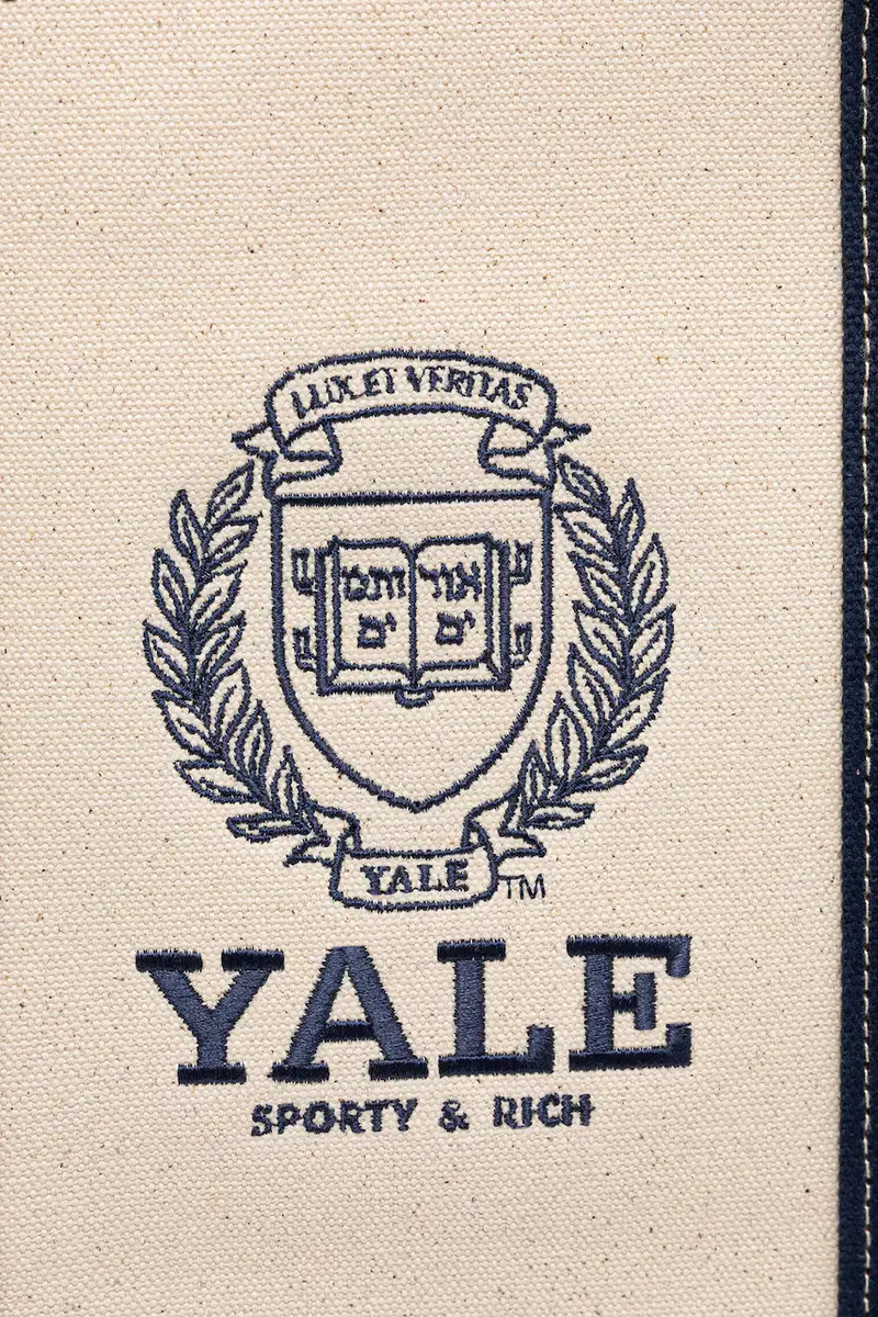 borsetta Yale Crest Tote Beige miniatura 4