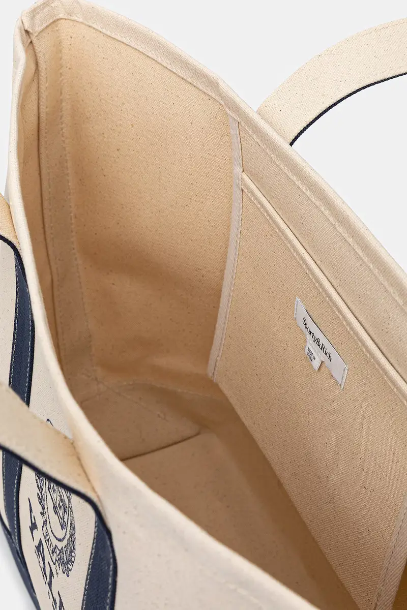 borsetta Yale Crest Tote Beige miniatura 5