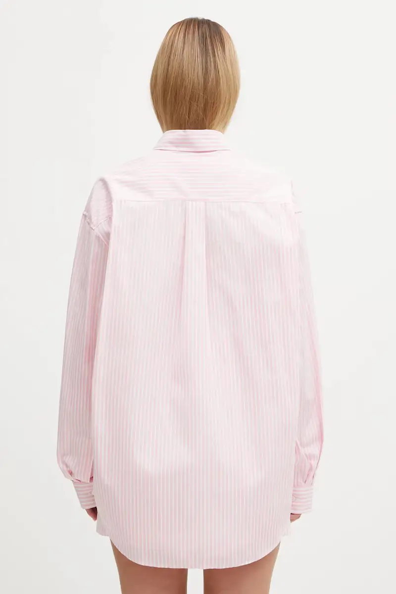 camicia in cotone Eden Script Oversized donna colore rosa SI00760673ST64 miniatura 3