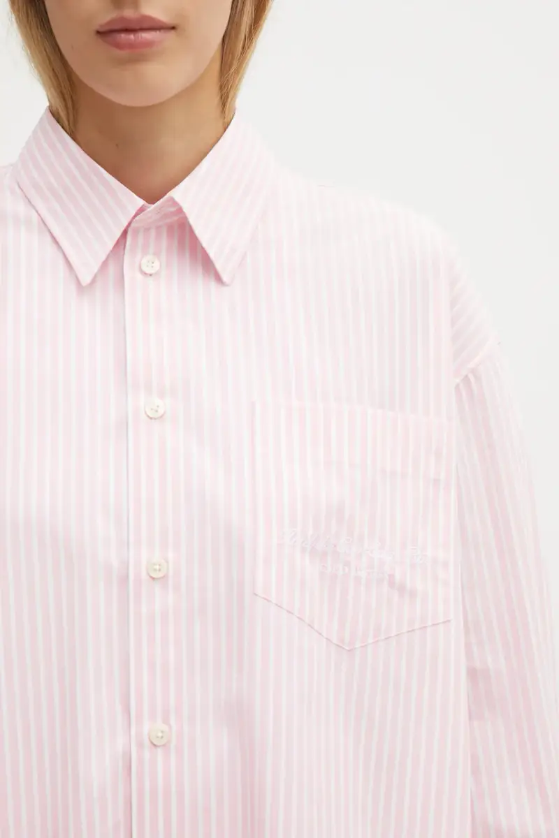 camicia in cotone Eden Script Oversized donna colore rosa SI00760673ST64 miniatura 4