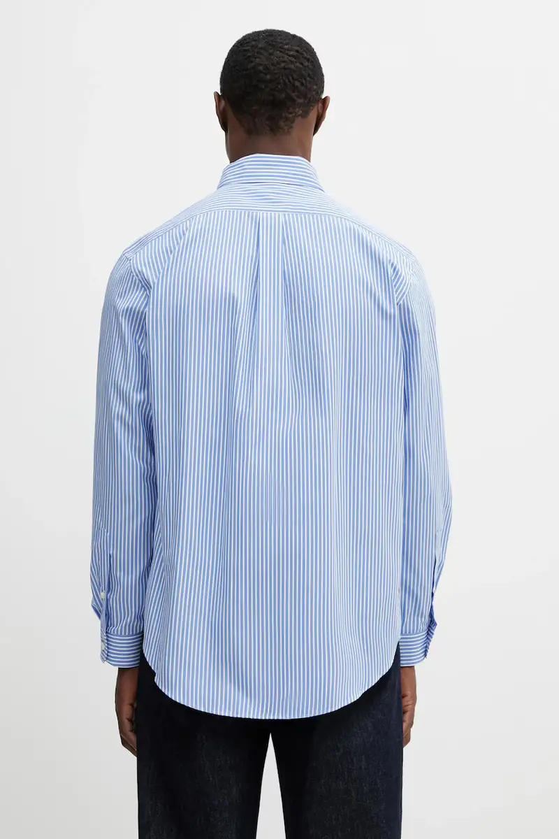 camicia in cotone SRC Oversized Blu miniatura 3