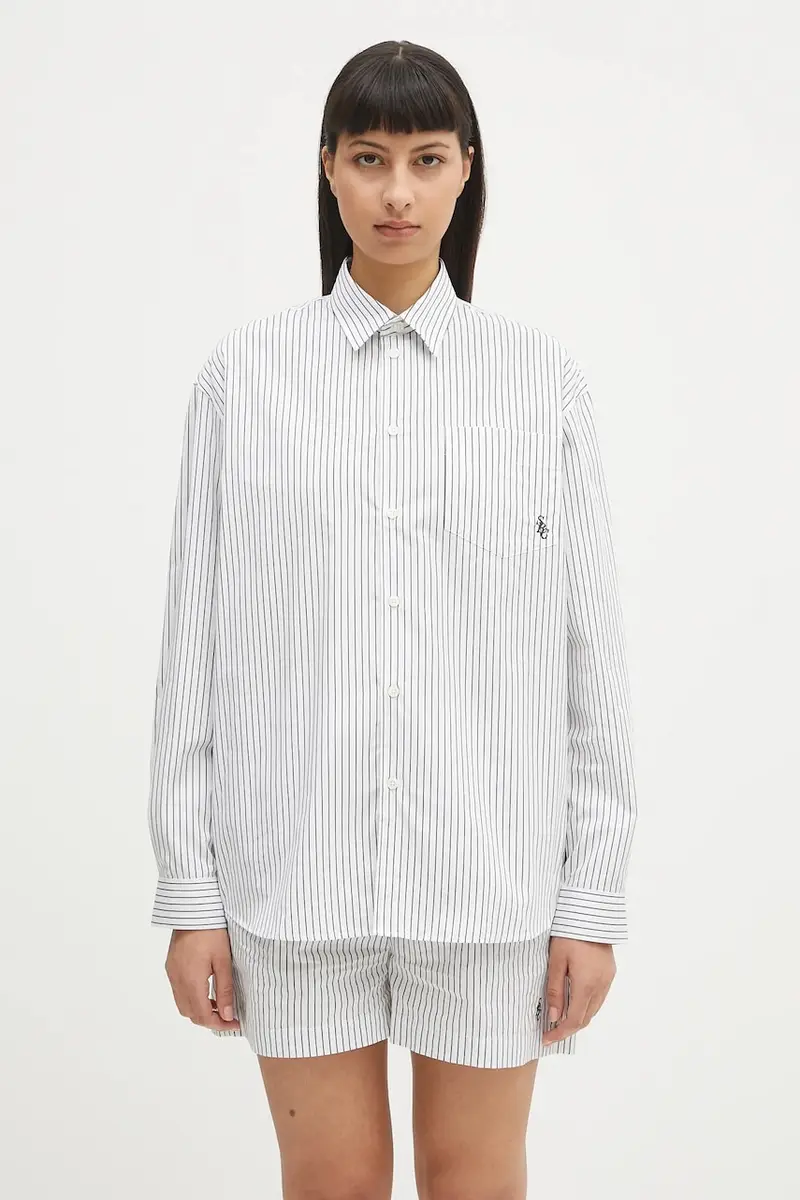 camicia in cotone Src Oversized donna colore bianco SI006606302ST71
