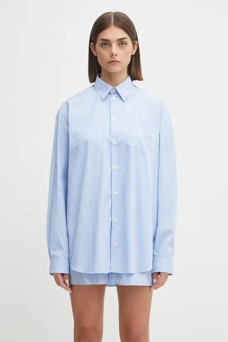 camicia in cotone Src Oversized donna colore blu SI006602302ST08