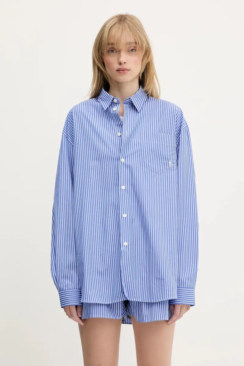 camicia in cotone Src Oversized donna colore blu SI006612302ST02